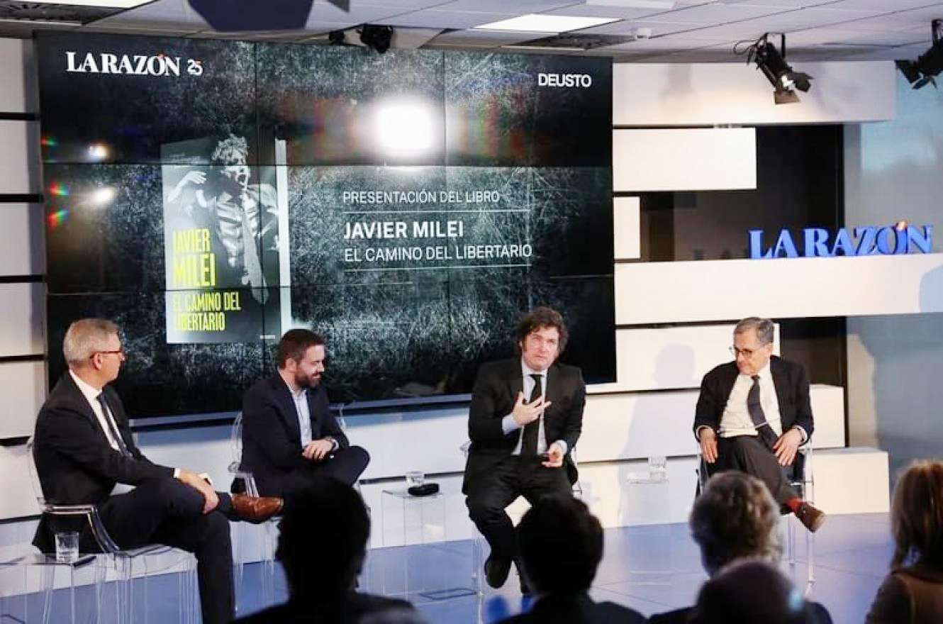 Javier Milei presentó su libro en Madrid y criticó a la oposición y la herencia recibida