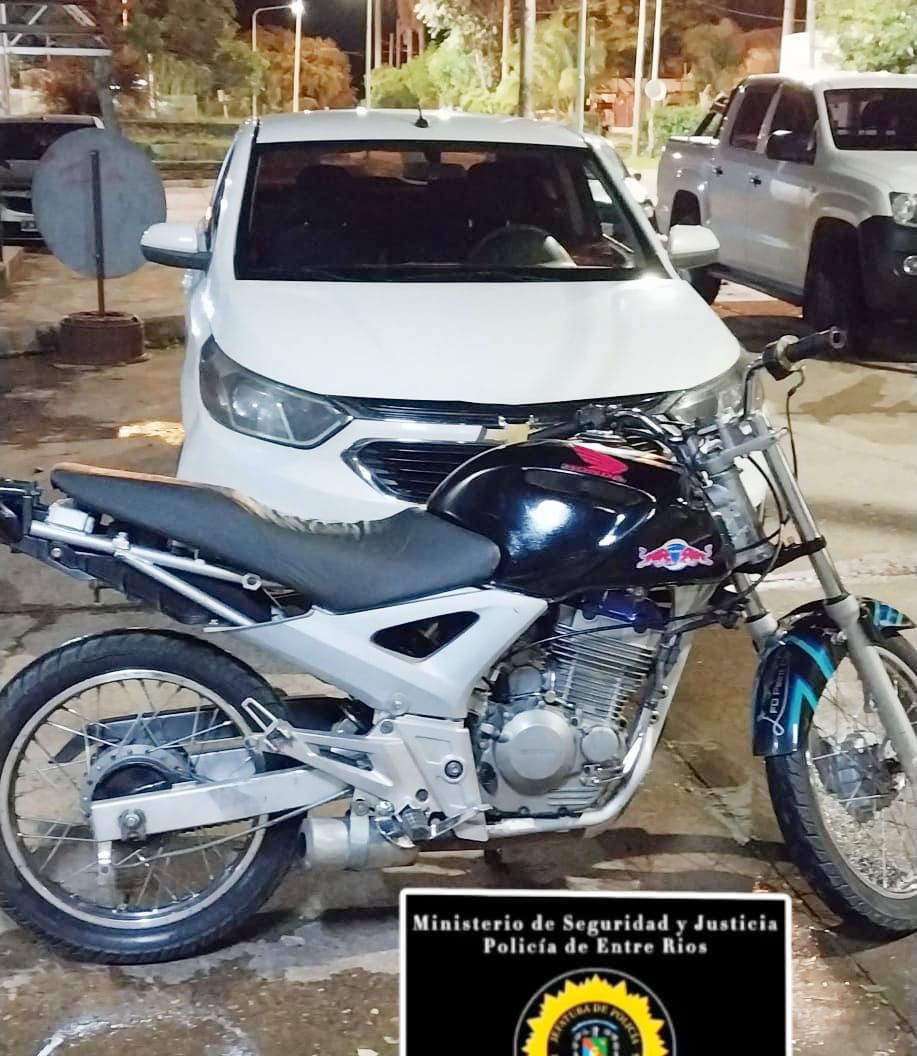 Recuperaron en Concordia una motocicleta con pedido de secuestro en Buenos Aires