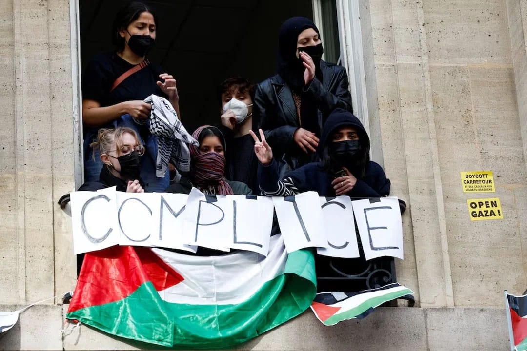 Las protestas de universitarios contra la guerra en Gaza se extendieron a Francia