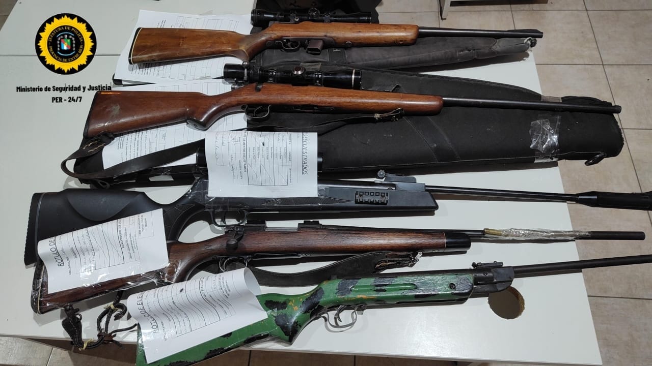Más de 280 armas de fuego incautadas por la Policía Rural de Entre Ríos