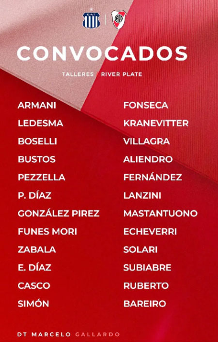 convocados river