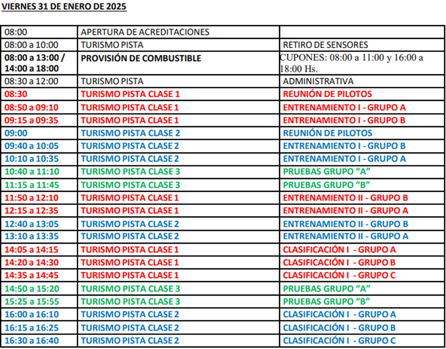 horarios autodromo