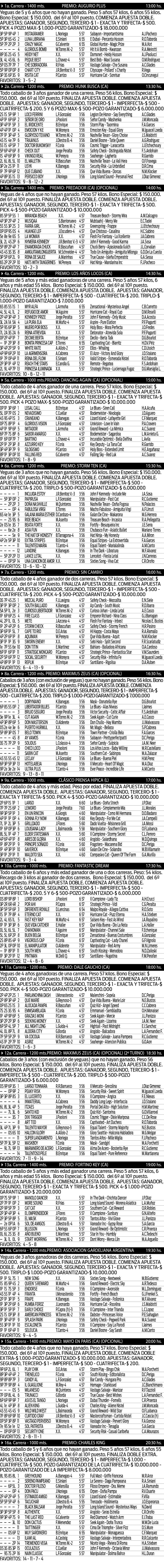 hipodromo palermo lunes 23 junio 2025