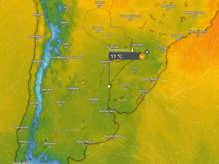 Un anticiclón se instalará sobre Entre Ríos y anticipan heladas con mínimas de hasta 2 grados