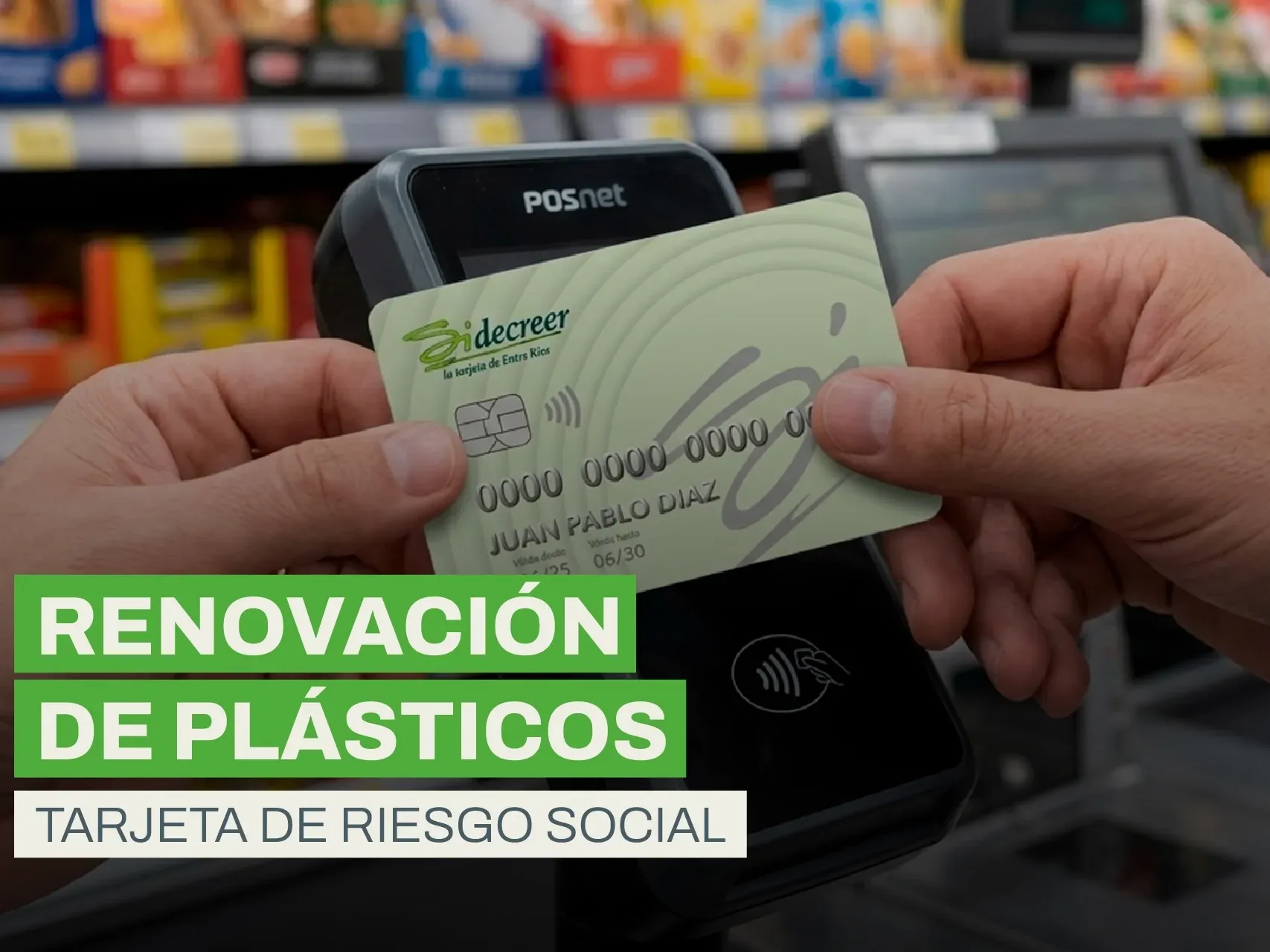 Se modifica el cronograma de reposición de Tarjetas de Riesgo Social vencidas