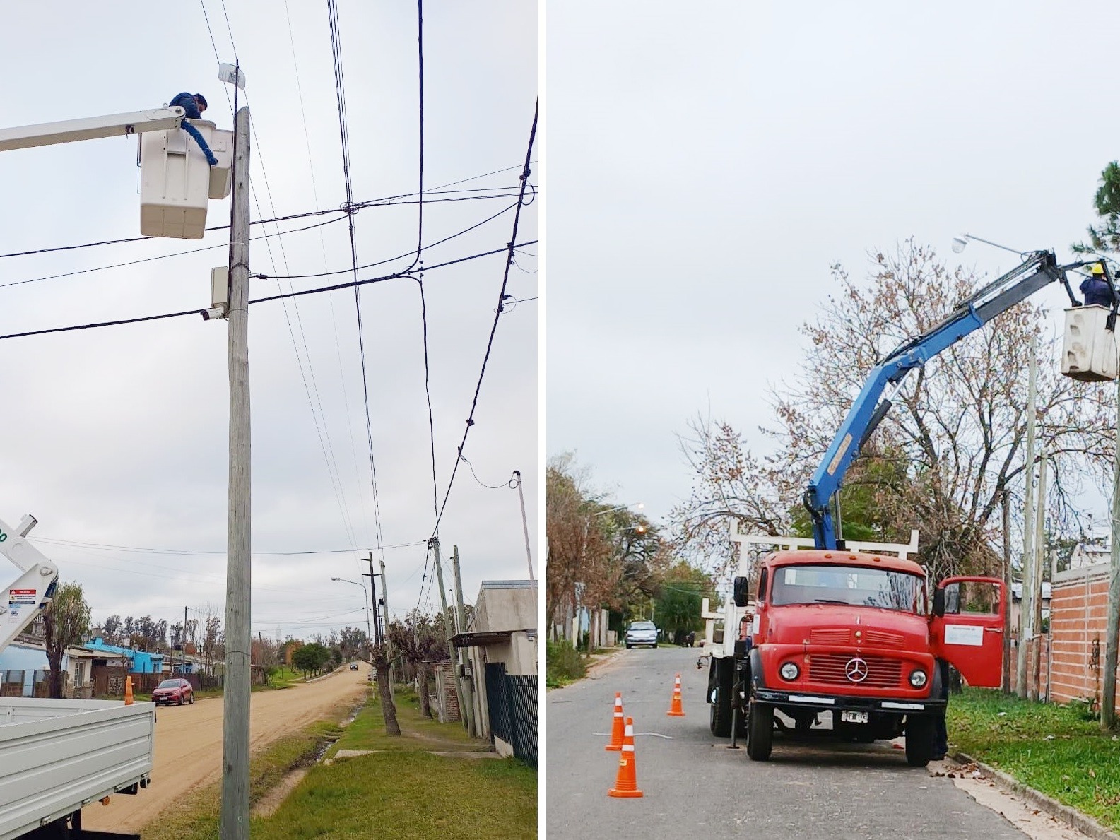 El municipio realizó trabajos de iluminación y mantenimiento en barrios de la zona sur